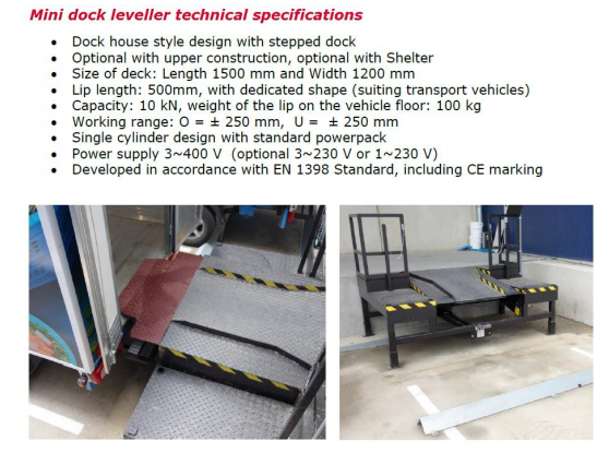 Van Dock Technical Specifications